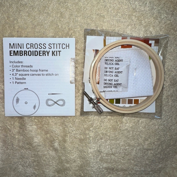 NIB Kikkerland Mini Cross Stitch Embroidery Kit Mushroom Toadstool - Picture 3 of 5